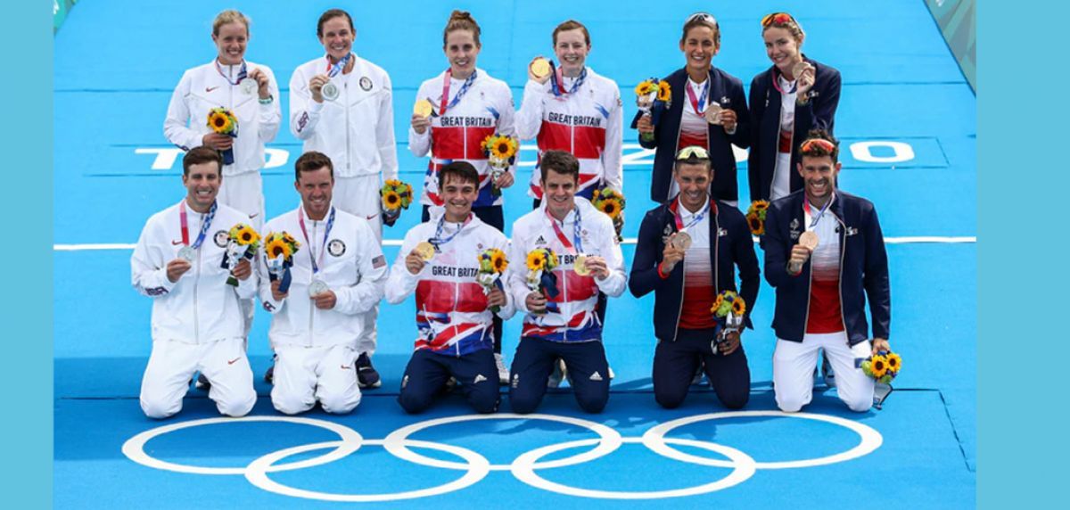 Triathlon olympique 2020 relais mixte TOKYO classement : Grande Bretagne, Etats Unis et la France sur le podium