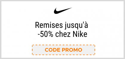 Remises jusqu'à  -50% chez Nike