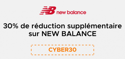 -30 % de réduction sur les produits déjà en promo de New Balance