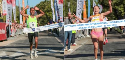 Semi-marathon des Sables d'Olonne 2024 : Murut Wbet GEBRHEAT et Mathilde SENECHAL s'imposent