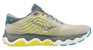 Chaussures de running mizuno wave horizon 6 gris bleu jaune