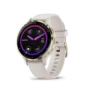 Garmin Venu 3S - Montre connectée GPS Sport et santé - Soft Gold avec Bracelet Ivoire