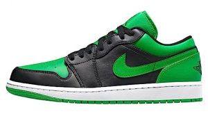 Nike - Air Jordan 1 Low - 553558065 - Couleur: Noir-Vert - Pointure: 42.5 EU