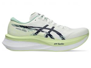 ASICS Magic Speed 4 White / Blue Expanse Hommes Taille 43.5