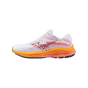 Baskets Mizuno Wave Rider 27 Blanc Orange SS24 pour Femme