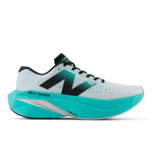 New Balance Homme FuelCell SuperComp Trainer v3 en Blanc/Vert, Synthetic, Taille 42.5 Large