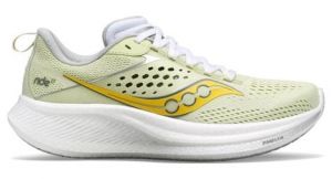 Chaussures de running femme saucony ride 17 vert jaune