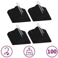 vidaXL 100x Cintres Antidérapants Porte-vêtements Cintres à Vêtements Rangement Organisateur Crochet Rotatif à 360 Degrés Noir Velours