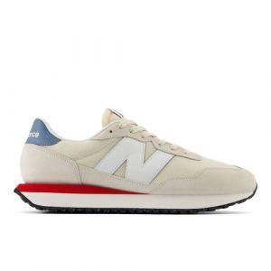 New Balance Homme 237 en Beige/Blanc/Bleu/Rouge, Suede/Mesh, Taille 47.5 Large