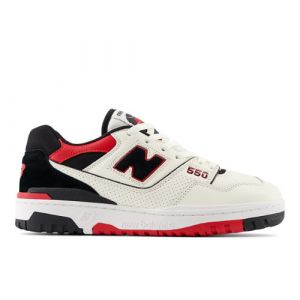 New Balance Unisexe 550 en Blanc/Noir/Rouge