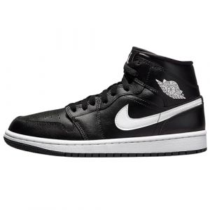 NIKE WMNS Air Jordan 1 Mid Chaussures de Basket-Ball pour Femme Noir Blanc Noir Pointure 42