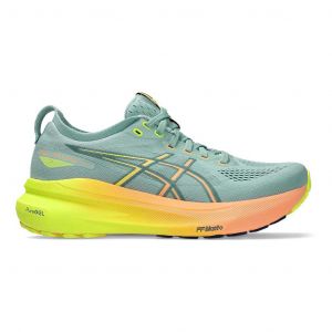 Chaussures ASICS Gel Kayano 31 Paris bleu clair jaune orange femme - 42