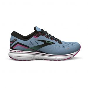 Chaussures Brooks Ghost 15 Medium bleu ciel noir fuchsia femme - 36