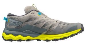 Chaussures de trail running mizuno wave daichi 7 gris bleu jaune