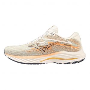 Chaussures Mizuno Wave Rider 27 blanc gris clair orange femme - 38.5