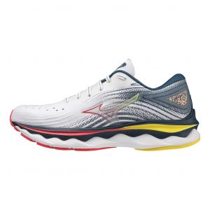 Chaussures Mizuno Wave Sky 6 blanc gris jaune femme - 40