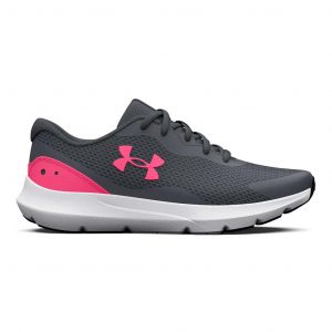 Chaussures Under Armour Grade School Surge 3 gris foncé rose blanc fille - 35.5