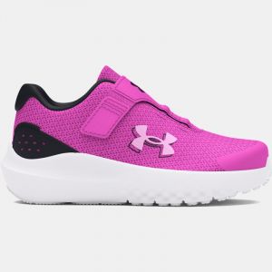 Chaussure de course Under Armour Surge 4 AC pour petite fille Vivid Magenta / Noir / Stellar Rose 26