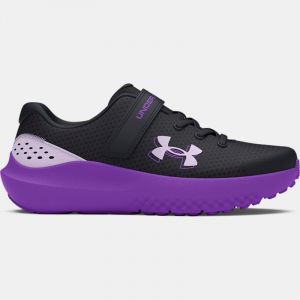 Chaussure de course Pre-School Under Armour Surge 4 AC pour fille Noir / Lavish / Salt Mauve 31