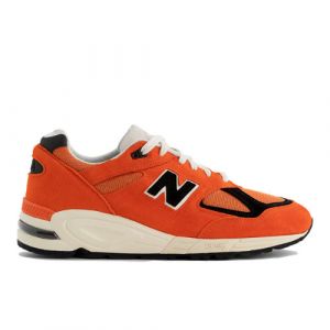 New Balance Homme MADE in USA 990v2 en Orange/Noir, Leather, Taille 47.5 Large