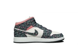 Air Jordan 1 Mid SE GS Floral Canvas FJ3451-001 Size 38