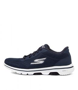 Skechers Go Walk 5-lucky Baskets Femme Navy Textile/white Trim 36 EU