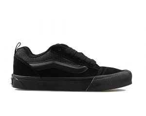 Vans Knu Skool Chaussures de skate pour homme - Baskets basses en daim - Fermeture à lacets - Noir monochrome