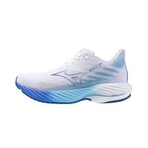 Baskets Femme Mizuno Wave Rider 28 Bleu Blanc AW24