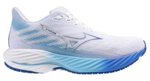 Chaussures running mizuno wave rider 28 blanc bleu femme