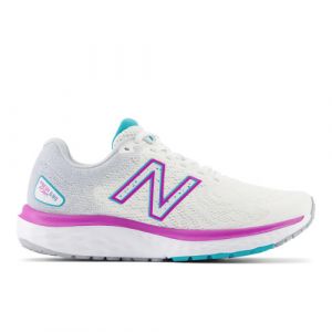 New Balance Femme Fresh Foam 680v7 en Blanc/Gris/Bleu/Rose