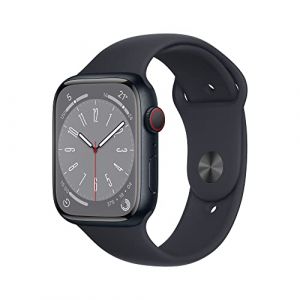 Apple Watch Series 8 (GPS + Cellular 45mm) Coque en Alluminium Minuit avec Bracelet de Minuit