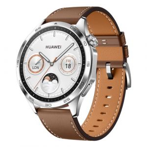 Montre connectée Huawei WATCH GT4 46mm CLASSIC BRACELET EN CUIR MARRON