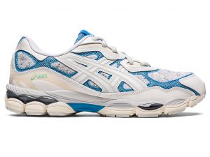 ASICS Gel - Nyc White / Dolphin Blue Unisex Taille 40.5