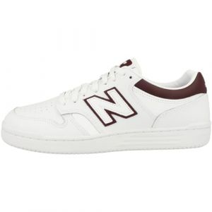 New Balance 480 ? Chaussures de Sport pour Homme White/Burgundy ? Baskets décontractés