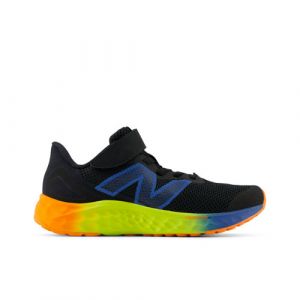 New Balance Enfant Fresh Foam Arishi v4 Bungee Lace with Top Strap en Noir/Orange/Bleu/Vert