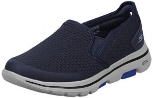 Skechers Go Walk 5 Apprize Baskets Enfiler Homme Bleu (Navy Textile/synthetic/white Trim Nvy) 49 EU