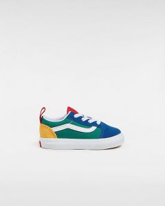 VANS Chaussures Bébé Vans Yacht Club Old Skool Elastic Lace (1-4 Ans) ((vans Yacht Club) Blue/green/yellow) Toddler Multicolour, Taille 26.5