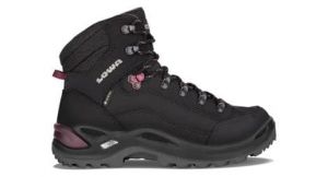 Chaussures de randonnee femme lowa renegade gore tex mid noir prune