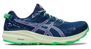 Chaussures de trail running asics fuji lite 3 bleu vert femme