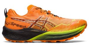 Chaussures trail asics fujispeed 2 orange noir homme