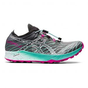 Chaussures ASICS Fujispeed gris rose turquoise femme - 37.5