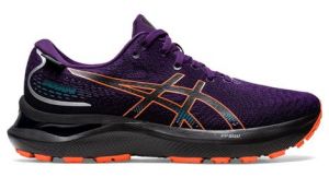 Chaussures running asics gel cumulus 24 gtx violet orange femme