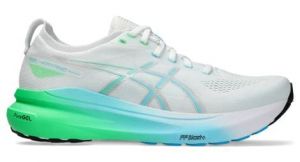 Chaussures running asics gel kayano 31 blanc bleu vert homme