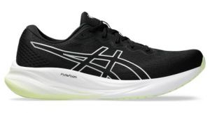 Chaussures running asics gel pulse 15 noir blanc vert homme