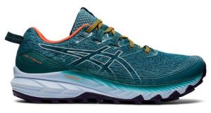 Chaussures running asics gel trabuco 10 vert rose femme