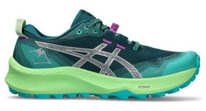 Chaussures de trail running femme asics gel trabuco 12 vert argent