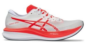 Chaussures de running asics magic speed 3 blanc rouge