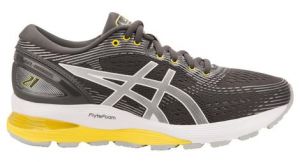 Asics gel nimbus 21 gris jaune femme