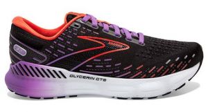 Chaussures de running brooks glycerin gts 20 noir corail violet femme