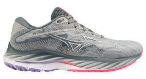 Chaussures de running mizuno femme wave rider 27 gris rose